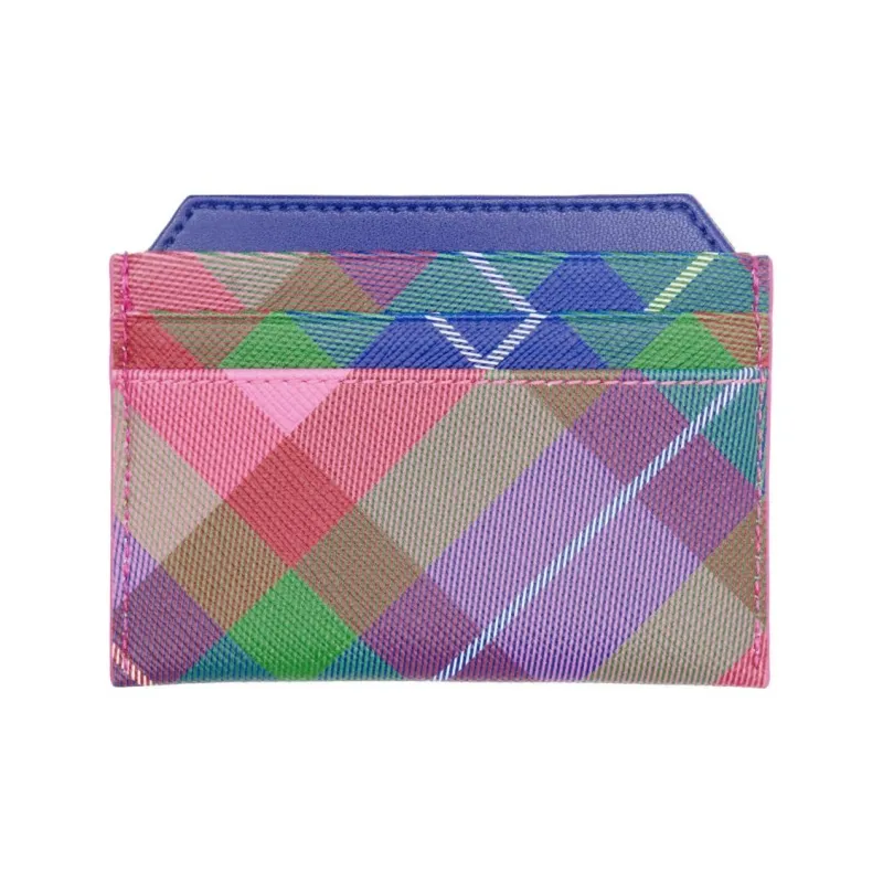 Vivienne Westwood Artificial Leather Card Holder Women's Candy Plaid-1