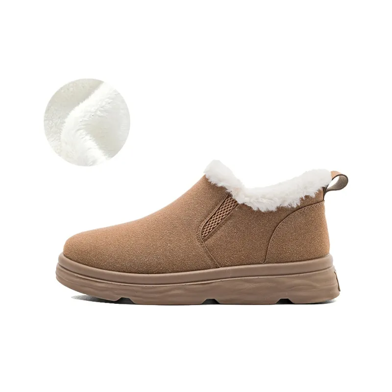 Warrior Thermal Coverage Height Increasing Abrasion Resistant Slip Resistant Ankle Length Snow Boots Women's Camel-1