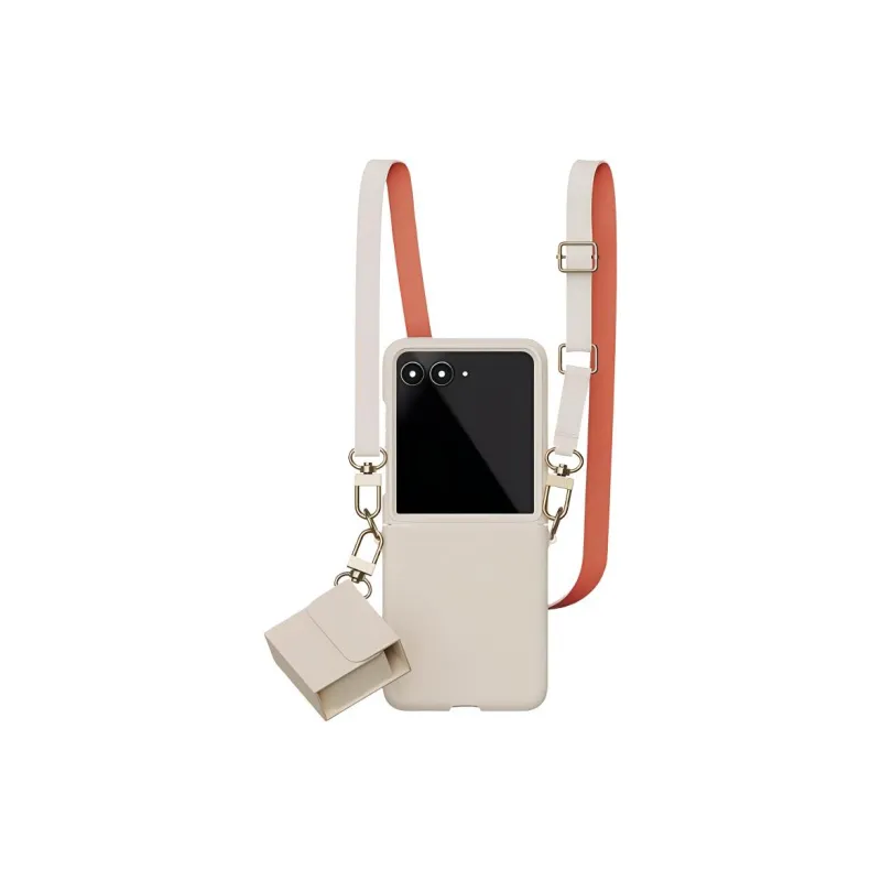 MOTOROLA Vegan Leather Material With Lanyard Phone Cases Compatible With Motorola Razr 50 Ultra Cute Style-0