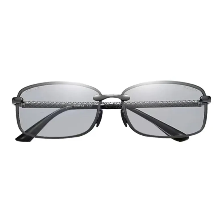 Thunder Pailong Alloy Square Sunglasses Men's Black Gray Gold-7