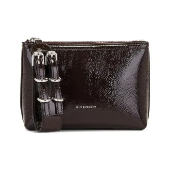 Givenchy Patent Leather Clutch Small Size Women's Black