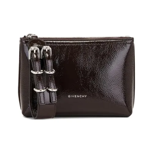 Givenchy Patent Leather Clutch Small Size Women's Black