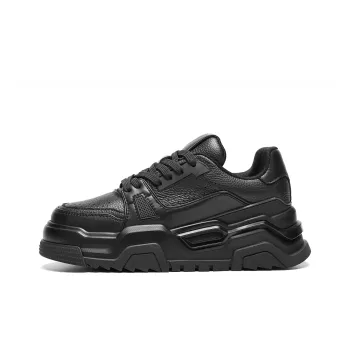 Meixi Lightweight Height Increasing Low Top Skateboard Shoes Men's Black
