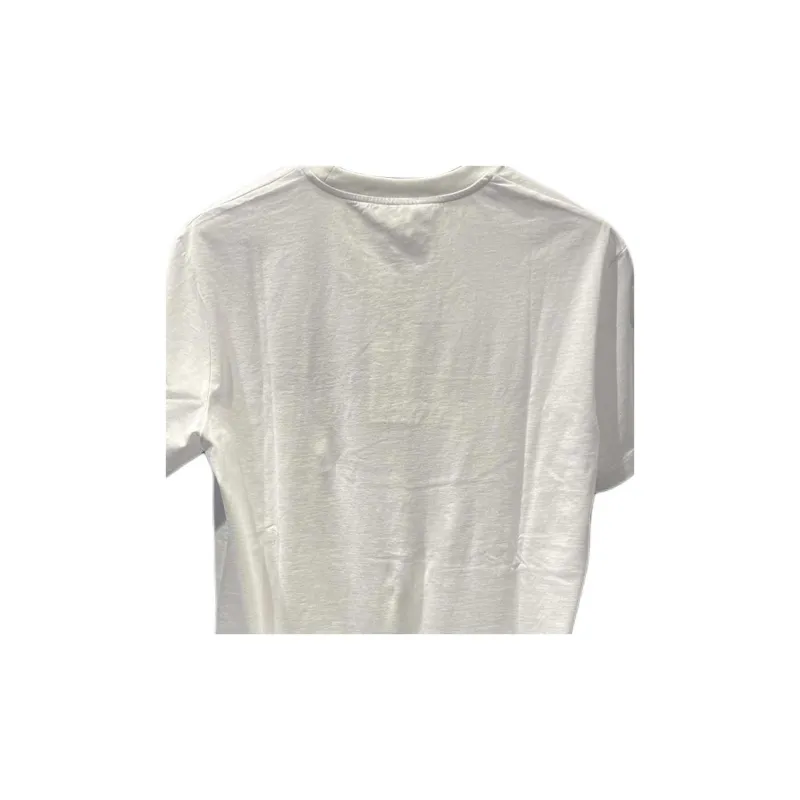 VERSACE Logo Letter Embroidered Casual Crew Neck Short Sleeved T Shirt T Shirt Men's White-4