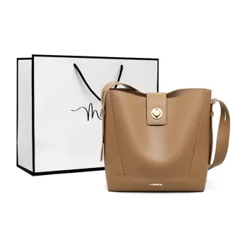 MILLIE'S Cow Leather Underarm Crossbody Bag, Shoulder Bag, Bucket Bag Regular Women's Cocoa Brown
