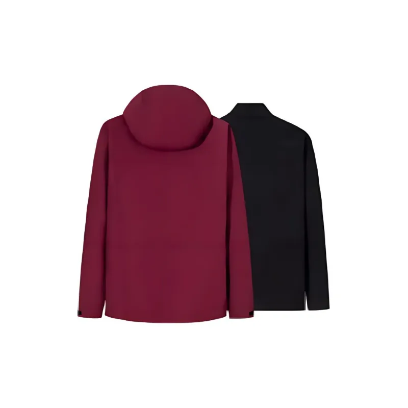 Anta Waterproof, Windproof, Breathable, And Thermal Windbreaker Jacket Men's Dark Rosy Red/Basic Black-1