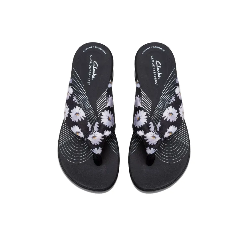 Clarks EVA Abrasion-Resistant Slip-Resistant Flip Flops Women's Black-3
