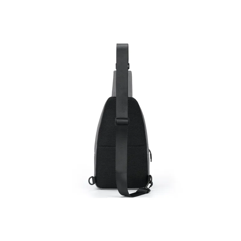 L&M Polyester Messenger Bag, Shoulder Bag, Crossbody Bag Regular Men's Black/Gray/Membrana Dermalis Black-8