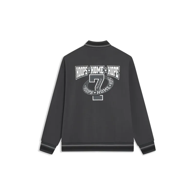 XTEP Sports Life Collection Baseball Jacket Men's Horn Gray-1