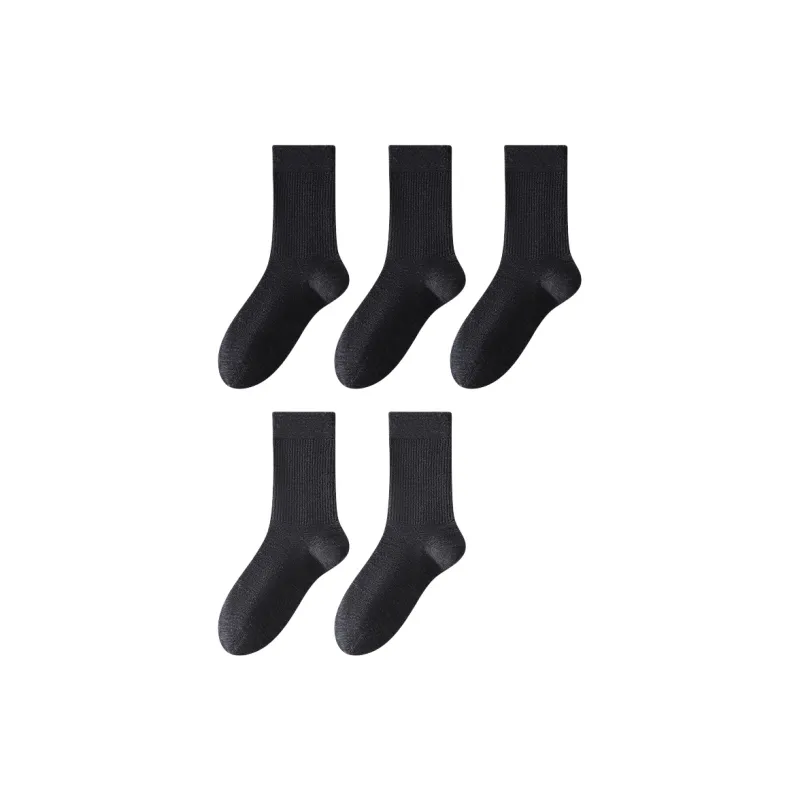 H YXIANG Mid Calf Socks Men's 5 Pack-5