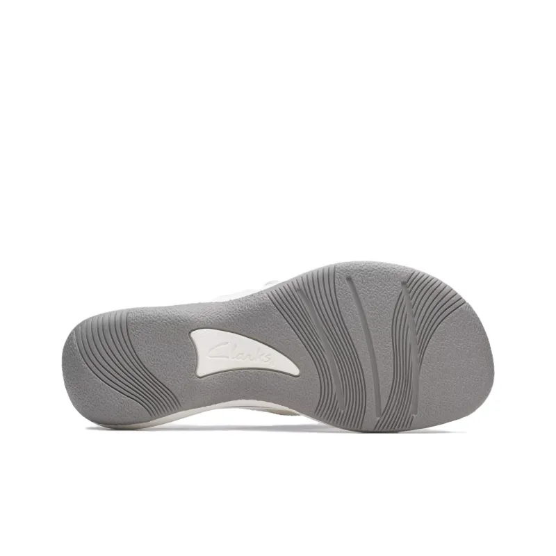 Clarks Abrasion-Resistant Flip Flops Women's White-5