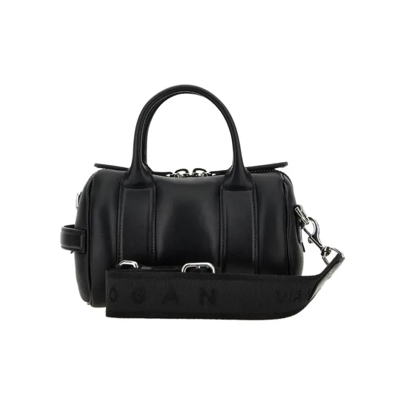 HOGAN Nappa Leather Bowling Bag Shoulder Bag Handbag Mini Women's Black-3