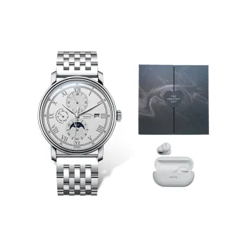 BORMAN Automatic Mechanical Movement Steel Strap Men's Watches Silver Dial