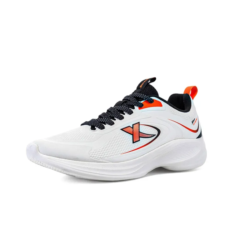 XTEP Shock absorbing And Waterproof Low Top Running Shoes Men's White Orange-2