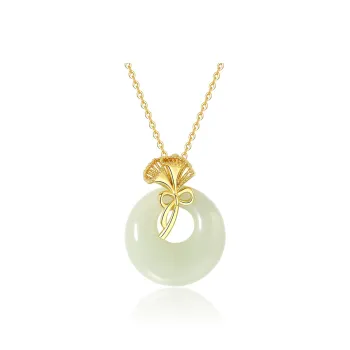 ZENGCAI Hetian Jade Necklaces Pale Greenish White Jade Women's