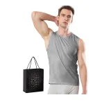 Shoulder Width Crew Neck Tank Top (Heather Gray) 100% cotton-Skin-Friendly/Moisture-Wicking and Breathable