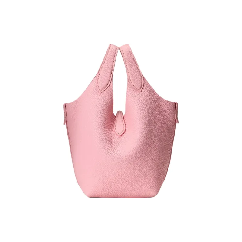 Polo Ralph Lauren Leather One Shoulder Handbag Trumpets Women's Cotton Candy Pink-2