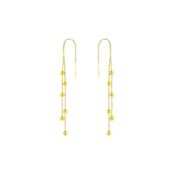KING TAI SANG 18K Gold Drop Earrings Women's
