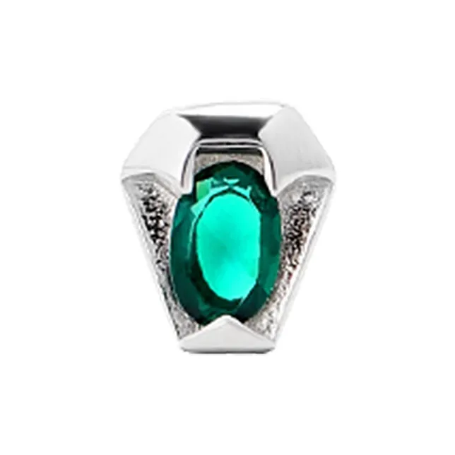 MAGICPOLE 999 Fine Silver Zircon Stud Earrings Men's-4