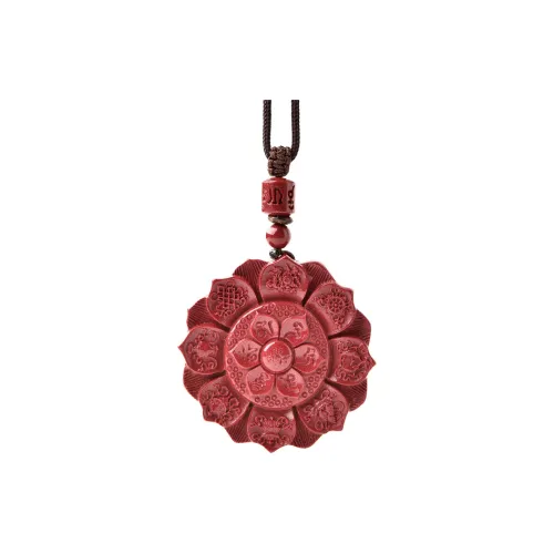 Lingfei Reconstructed Cinnabar Jade Pendants Women's