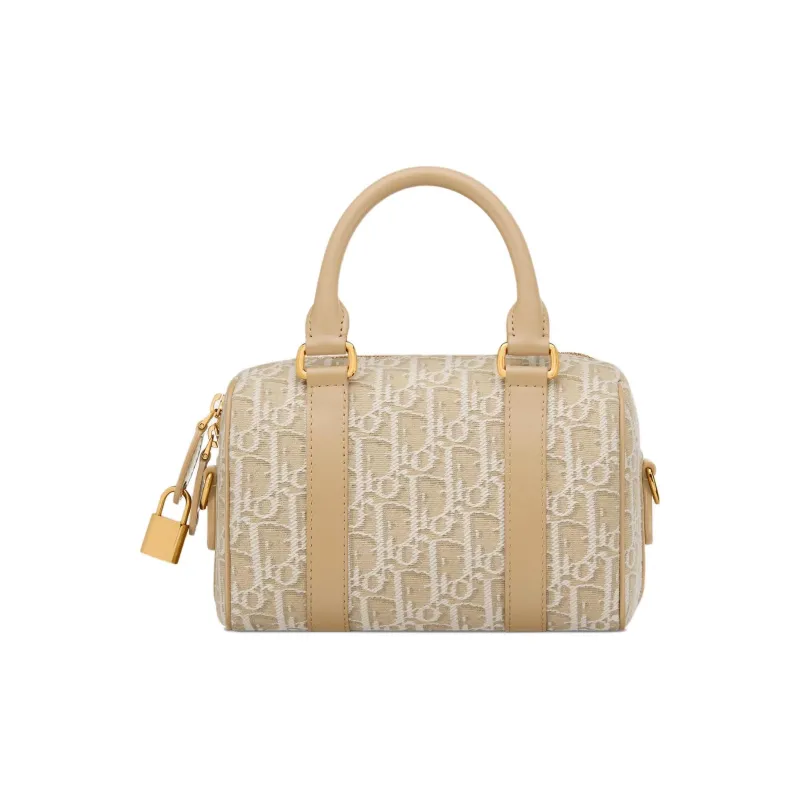 DIOR Groove Cotton Shoulder Bag Crossbody Bag Handbag Women's Natural-3
