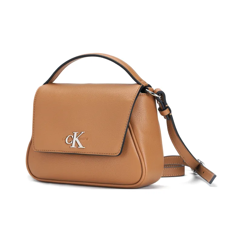 CALVIN KLEIN Artificial Leather Shoulder Bag, Crossbody Bag, Handbag Women's Brown-3