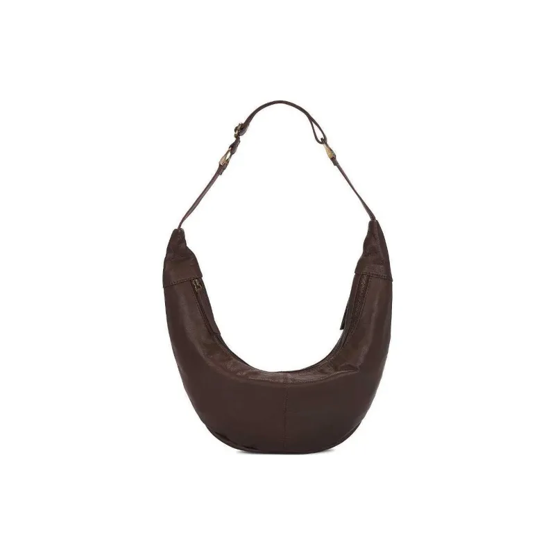 FREE PEOPLE Goatskin Handbag Shoulder Bag Unisex Dark Coffee/Green/Black-3