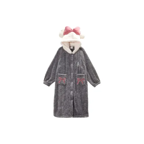 GUKOO x Disney Minnie Series Bath Robes Women's Light Heather Gray