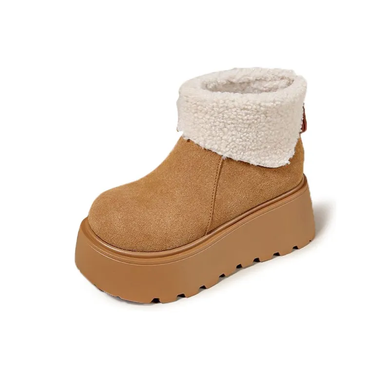 Medd Warm Height Increasing Slip-Resistant Ankle-Length Snow Boots Women's-0