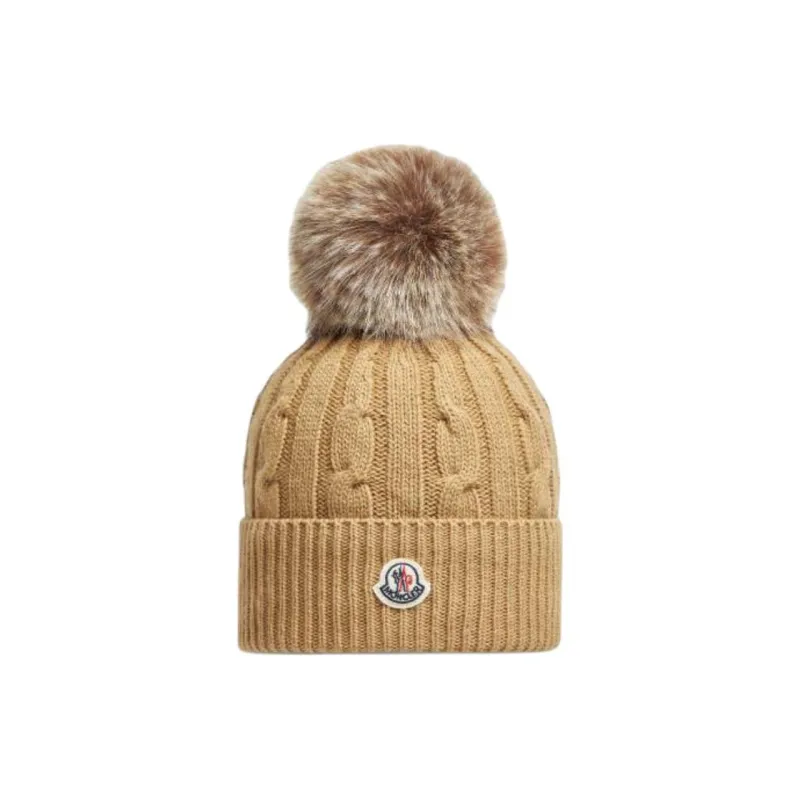 Moncler Wool Beanies Women's Light Brown-0