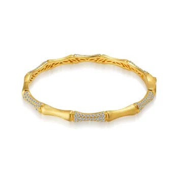 FUNNXI Rhodium Plated S925 Silver Gold Bangles Women's