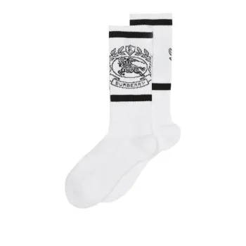 Burberry Ekd Technical Jacquard Socks 'White/Black'
