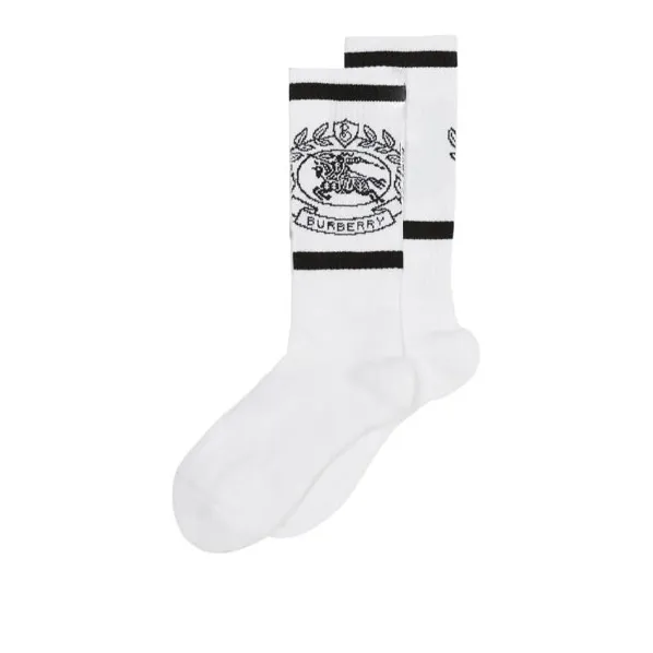 Burberry Ekd Technical Jacquard Socks 'White/Black'-0