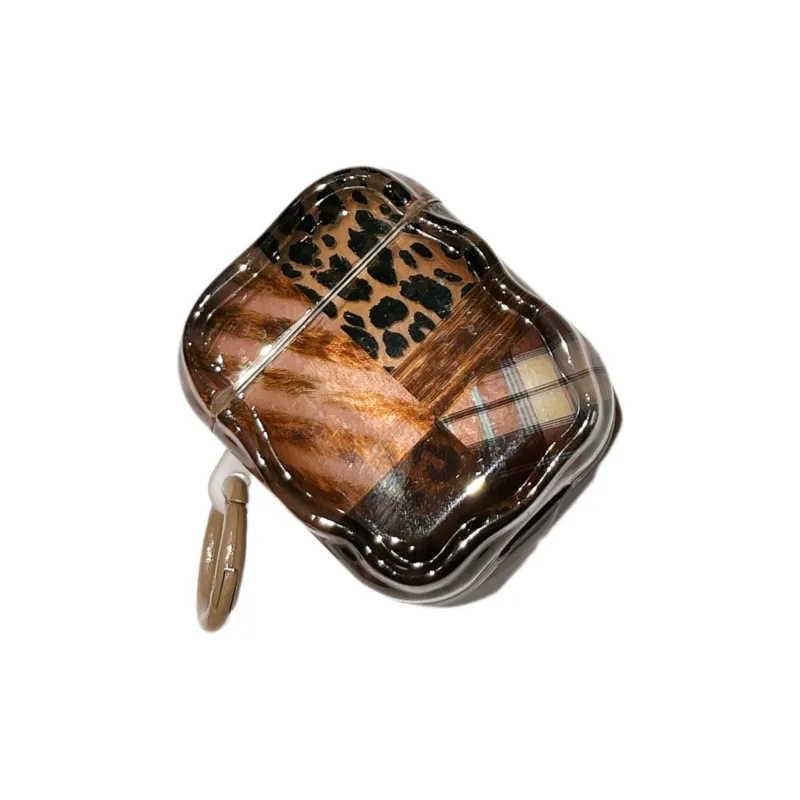 SUGIBUGI Compatible With AirPods 1st/2nd/3rd Gen/Pro/2nd Gen Pro TPU Ins Leopard Print Plaid Headphone Cases-1