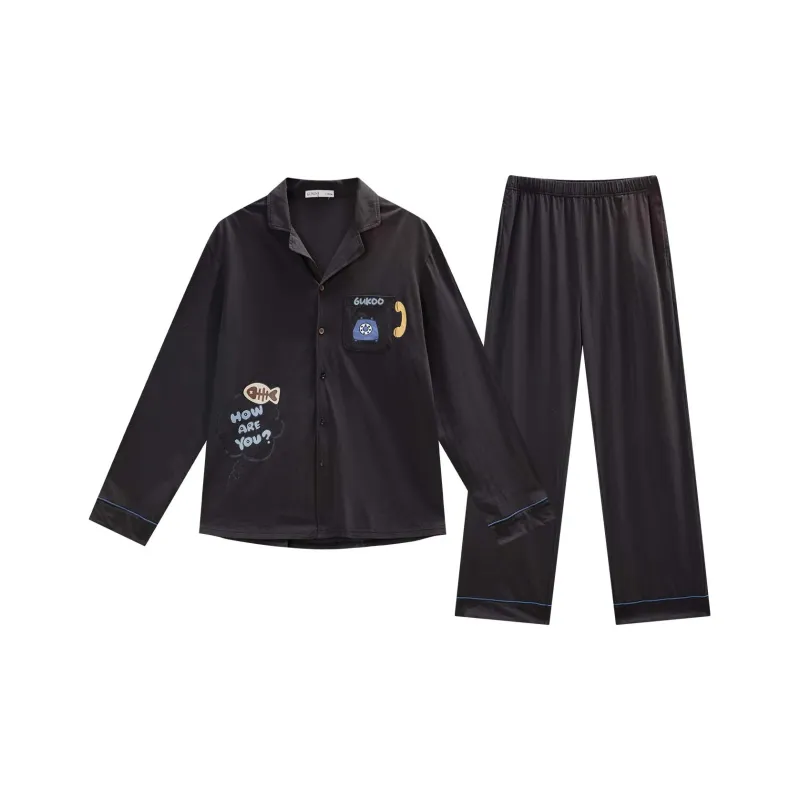 GUKOO x Hello Kitty Pajama Set Men's Graphite Gray-0