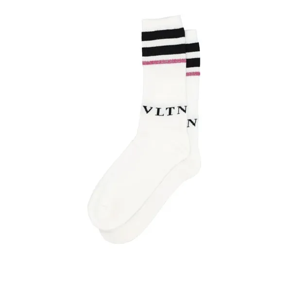 Valentino SS22 Mid Calf Socks Men's White-0