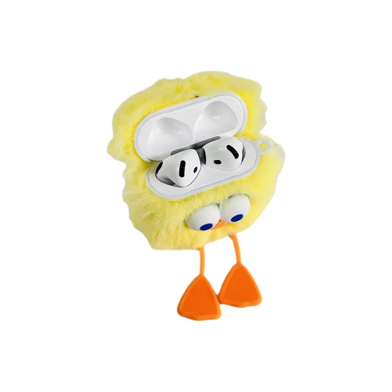 Wei Xin Compatibility Apple AirPods 4/2/3/4th Generation/AirPods Pro/Pro 2 Plush Long Legged Duck Headphone Cases-2