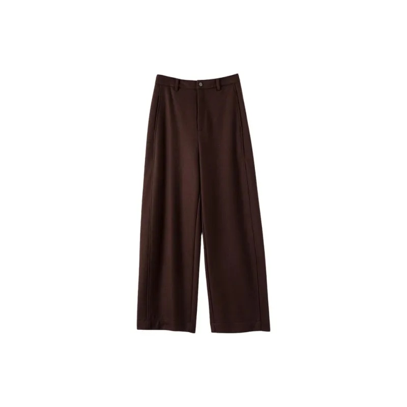 Late White Casual Pants Women's Dark Umber-2