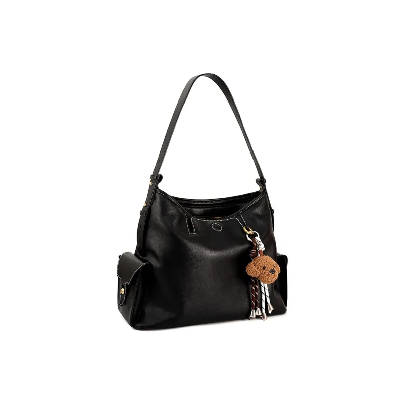 Vigno Synthetic Leather Handbag, Shoulder Bag Regular Women's Sandalwood Brown/Black-6