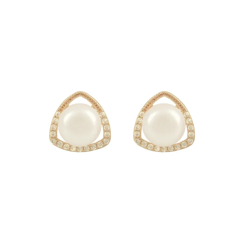Taste The Color Freshwater Pearl Stud Earrings Women's-0