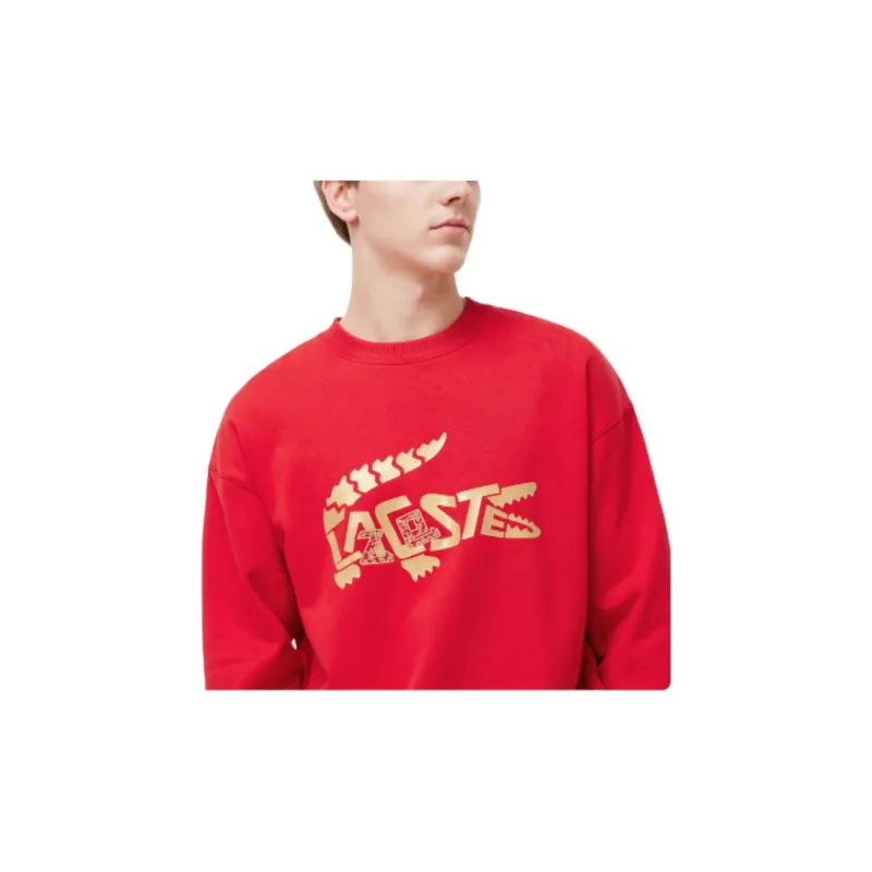 LACOSTE Auspicious Snake New Year Collection Sweatshirts Unisex 240/Red-2