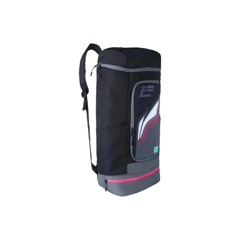 LiNing Polyester Backpack Regular Unisex Gray & Black Pink-2