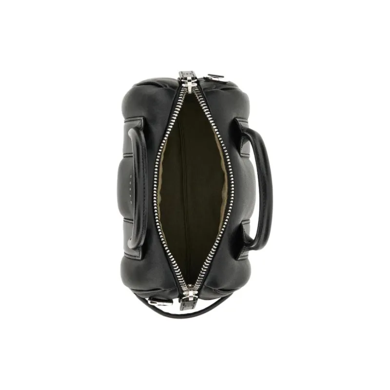 HOGAN Nappa Leather Bowling Bag Shoulder Bag Handbag Mini Women's Black-4