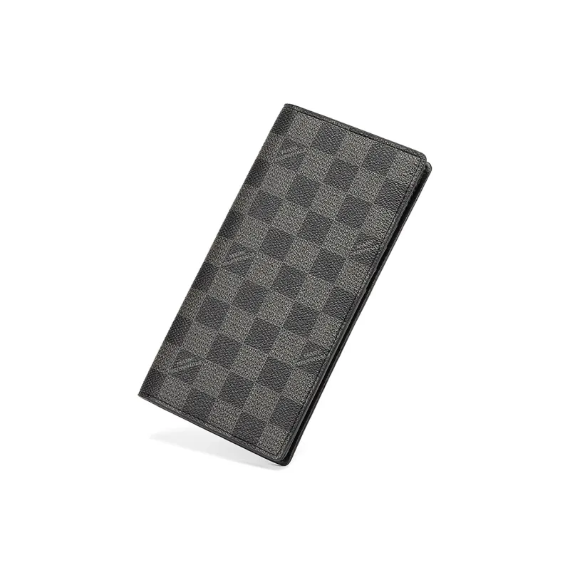 FAIRWHALE Synthetic Leather Wallet Men's Black Shades Plaid-5