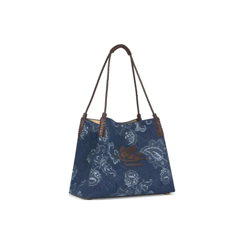 ETRO Jacquard Denim Medium Libra Tote Bag-3