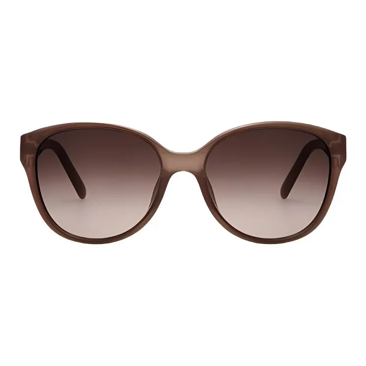FERRAGAMO Plate Frame Oval Sunglasses Unisex Brown-1