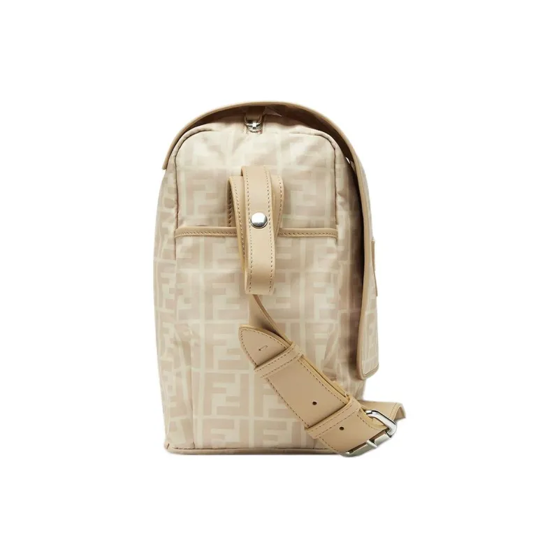 FENDI Nylon Shoulder Bag Crossbody Bag Women's Beige-1