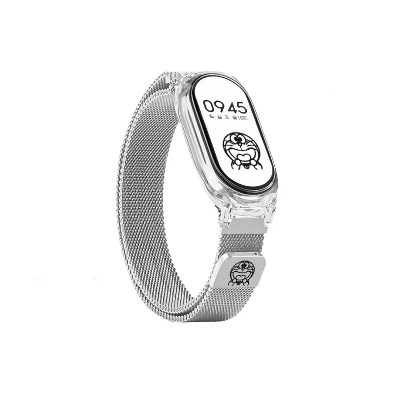 Vobafe Compatibility Xiaomi Smart Band 9/8/7/6/5/4/3 Doraemon Milanese Print Magnetic Strap Smart Watch Accessories-6