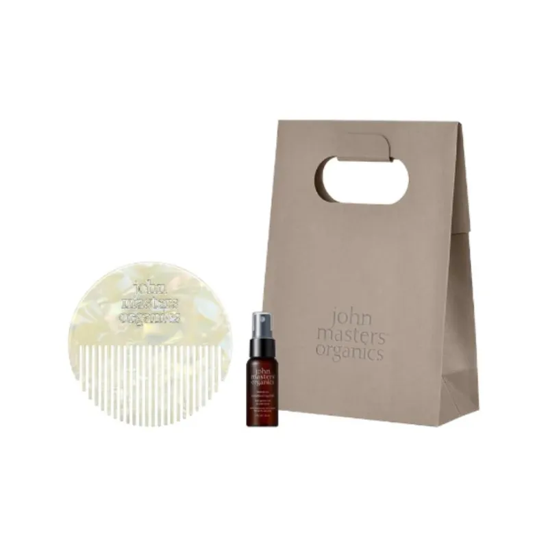 John Masters Organics G&C No-Rinse Treatment Spray Round Comb Set Complaisant-5