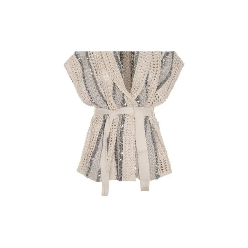 Brunello Cucinelli Sequin Embellished Knitted Gilet-5